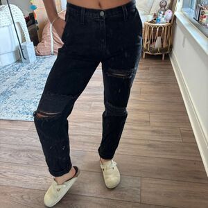 carmar denim LF black skinny distressed cargo jeans size 25